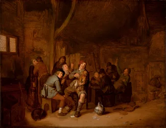 Figuren die roken en muziek maken in een herberg, c.1640