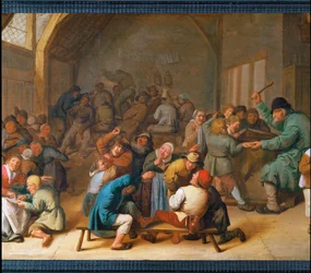 Dorpsschool (schilderij op doek)