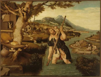 Landschap met Sint Christoffel, eerste helft van de 16e eeuw