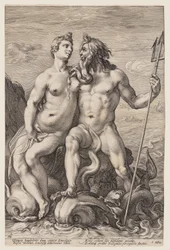 Neptunus en Amphitrite, uit Drie gepaarde goden en godinnen