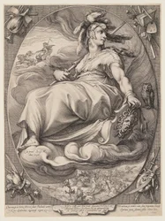Pallas Athena, uit Drie Godinnen Zittend in de Wolken