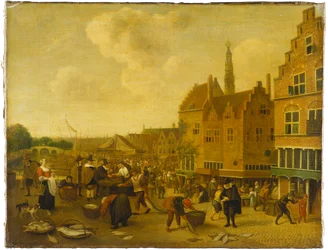De vismarkt in Leiden