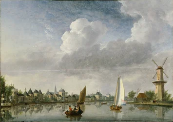 De Spaarne rivier in Haarlem, 1750