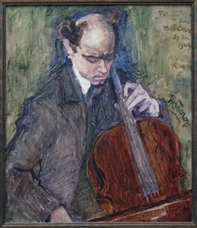 Pablo Casals (1876-1973) speelt cello