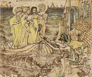 De aankomst van de muzen van kunst bij architectuur, 1890