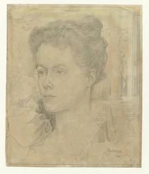 Portret van Jan Toorops echtgenote Annie Hall of haar zus Janet Hall