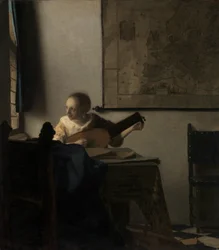 Jonge vrouw met een luit, ca. 1662-63