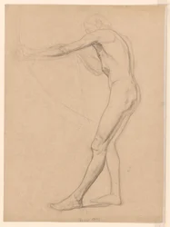 Staand mannelijk naakt, met pijl en boog