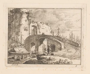 Stadspoort bij een Italiaanse haven