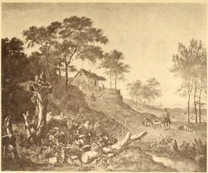 Landschap met boerderij