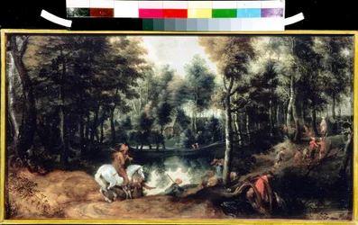 Ruiters in een bos