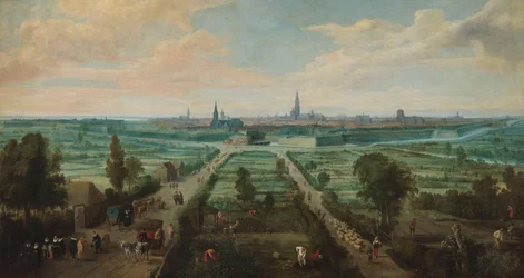 Panoramisch uitzicht op Antwerpen vanuit het oosten