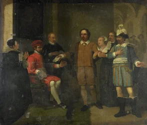 Jacob Simonsz de Rijk getting the Release of Marnix van Sint Aldegonde