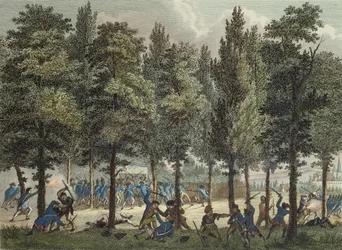 De Marseillais op de Champs-Elysees, 30 juni 1792, gegraveerd door Reinier Vinkeles en Daniel Vrydag