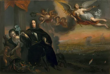 Allegorie op Cornelis de Witt (1623-1672) als aanstichter van de overwinning bij Chatham in 1667