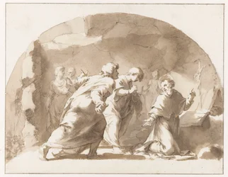 De H. Gregorius (?) in een grot