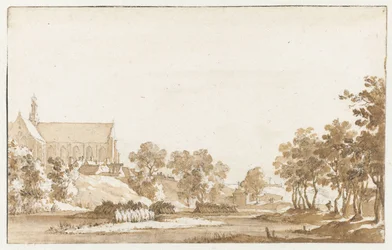 Gezicht op de St. Laurenskerk te Alkmaar