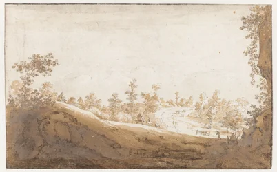 Heuvellandschap met karren buiten Brussel