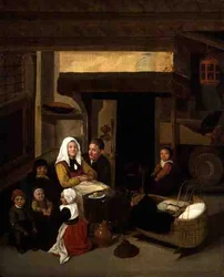Een Familie Interieur in een Schuur