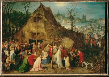 Aanbidding van de Wijzen (schilderij op koper)