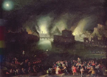 Aeneas Redt Anchises uit de Verwoesting van Troje