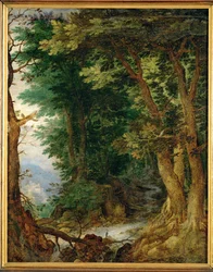 Landschap met hout (schilderij op eikenhout)