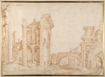Ruïnes van het oude Forum van Nerva, Rome (