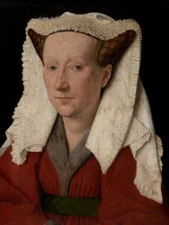 Detail van Portret van Margareta van Eyck