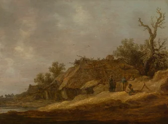 Vervallen boerderij met boeren