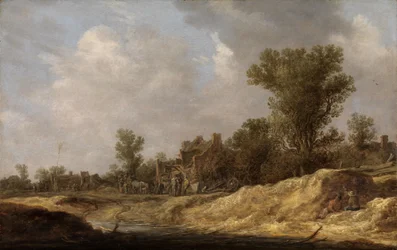 Landschap met boeren