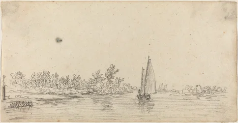 Zeilboot op een Riviermonding