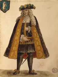 Sardijnse ambassadeur, Gli Abiti de Veneziani, uit geïllustreerd boek van kostuums