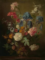 Vaas met bloemen, midden 18e eeuw (Olieverf op doek)