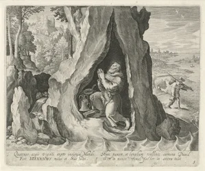 H. Johannicius van Bithynië als kluizenaar (serie titel: Heiligen en kluizenaars)