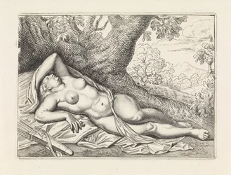 Slapende Diana in landschap