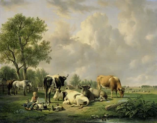 Weide met dieren