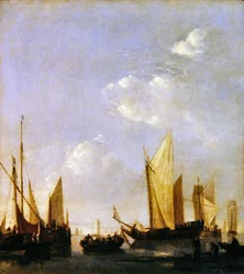 Schepen voor anker in een kalme zee, c.1650