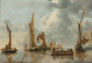 De thuiskomstvloot groet de staatsbark