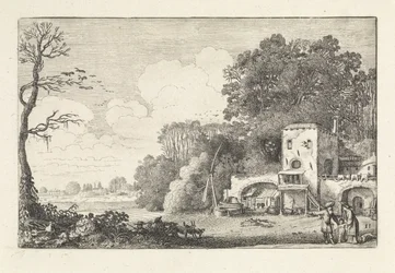 Landschap met de wegzending van Hagar en Ismael