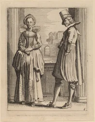 Twee Figuren in Kostuum