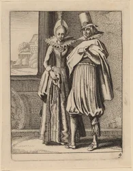 Twee Figuren in Kostuum