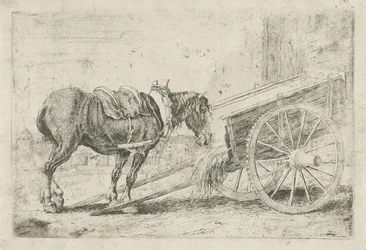Paard bij een kar