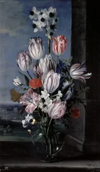 Bloemen in een kristallen vaas, 1652