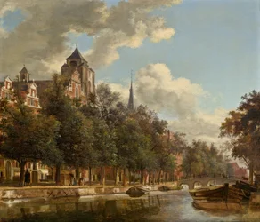 Gezicht op een Nederlands kanaal, ca. 1670 (olieverf op paneel)