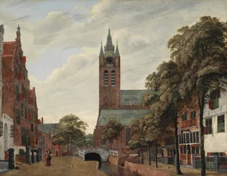 Uitzicht op het Oude Delft-kanaal, Delft