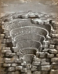 Kaart van de hel, illustratie uit Dante