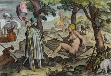 Vespucci ontdekt Amerika, plaat 2 uit 