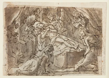 Recto: Rouw over de dode Christus; Verso: Zeuxis schildert Helena van Troje