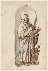 Sint Lucas in een Niche
