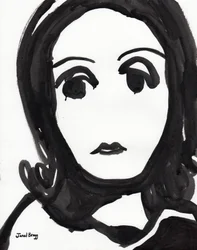 Greta Garbo-illustratie in zwart-wit, ca. 2000